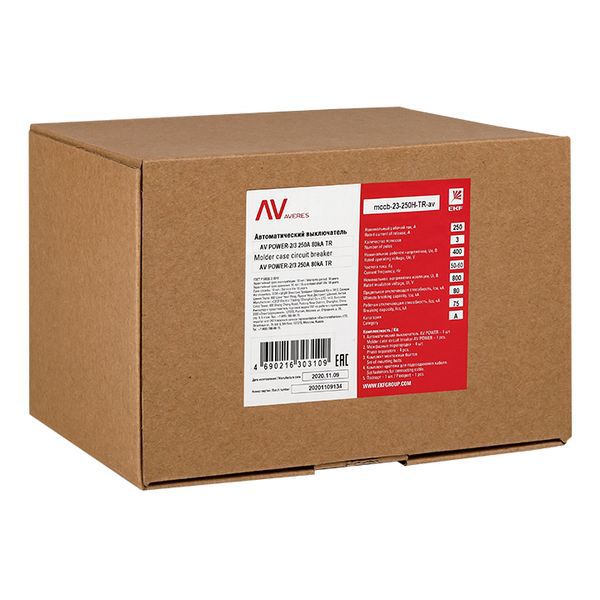  Выключатель автоматический 3п 250А 35кА AV POWER-2/3 TR AVERES EKF mccb-23-250-TR-av фото в каталоге от BTSprom.by