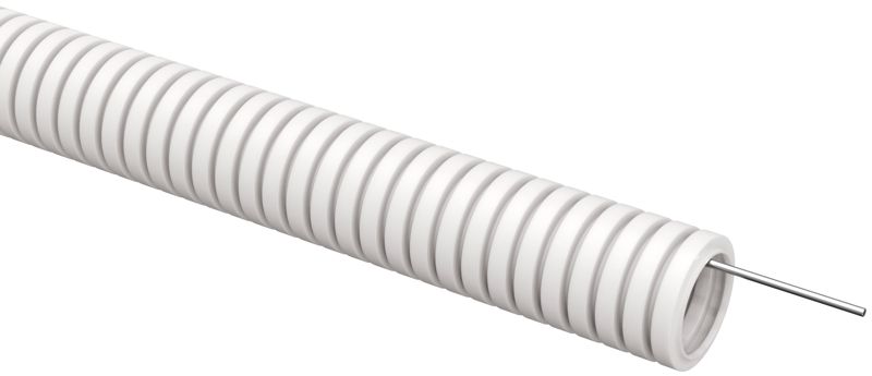 труба гофрированная пвх d25мм с протяжкой бел. (уп.50м) elasta iek et-tg21-121-025-050-k01 от BTSprom.by