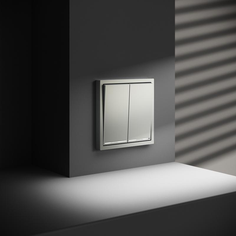  Выключатель 2-кл. СП S70 10А с подсветкой механизм сталь Voltum VLS020205 фото в каталоге от BTSprom.by