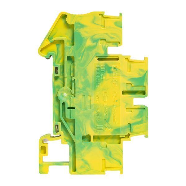  Колодка клеммная пружинная двухуровневая 2.5 Push-in земля EKF PIT-2.5-double-pe фото в каталоге от BTSprom.by