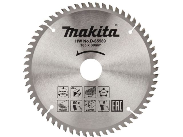 диск пильный 185х30 мм 60 зуб. универсальный makita d-65589 от BTSprom.by