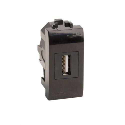 розетка мультимедийная brava 1мод. usb 2.0 черн. dkc 77200n от BTSprom.by