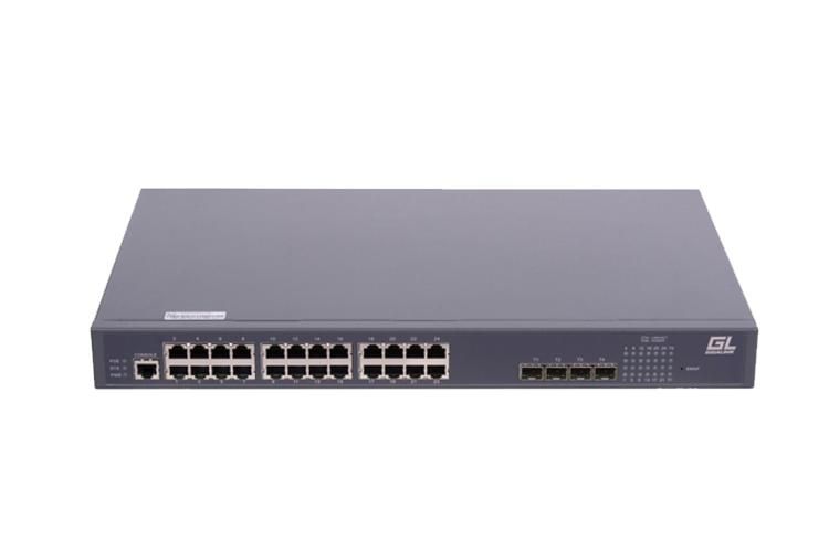 коммутатор управляемый l2 poe 24 base-tx 10/1001000мбит/с poe 4 1/10g sfp+1 console 1u 19дюйм 220в 400вт nikomax gl-sw-g204-28p от BTSprom.by