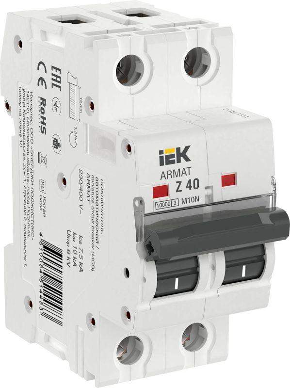 выключатель автоматический модульный 2п z 40а m10n armat iek ar-m10n-2-z040 от BTSprom.by