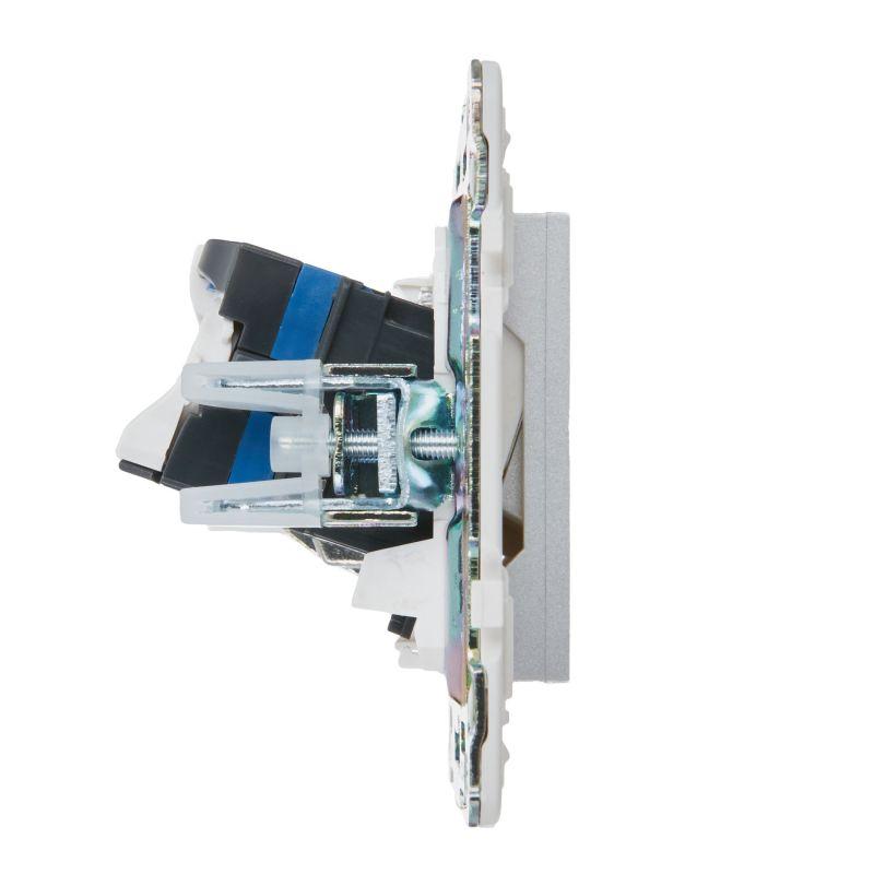  Розетка двойная TV+RJ45 кат.6E SKANDY SK-A15S серебр. IEK SK-AK20-2-K23 фото в каталоге от BTSprom.by