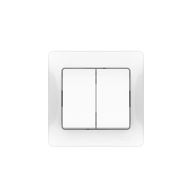  Выключатель 2-кл. Glossa (сх. 5) 10AX быстрозажим. клем. в сборе бел. SE GSL000152S фото в каталоге от BTSprom.by