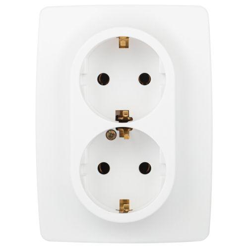 розетка 2-м сп эра12 12-2106-01м 16а 250в 2x2p+e schuko бел. матов. эра б0065721 от BTSprom.by