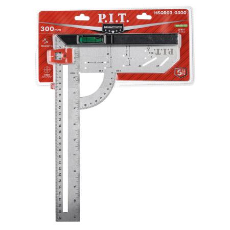 угольник разметочный с уровнем drua hsqr03-0300 (300мм магнитный указатель транспортир) p.i.t. hsqr03-0300 от BTSprom.by