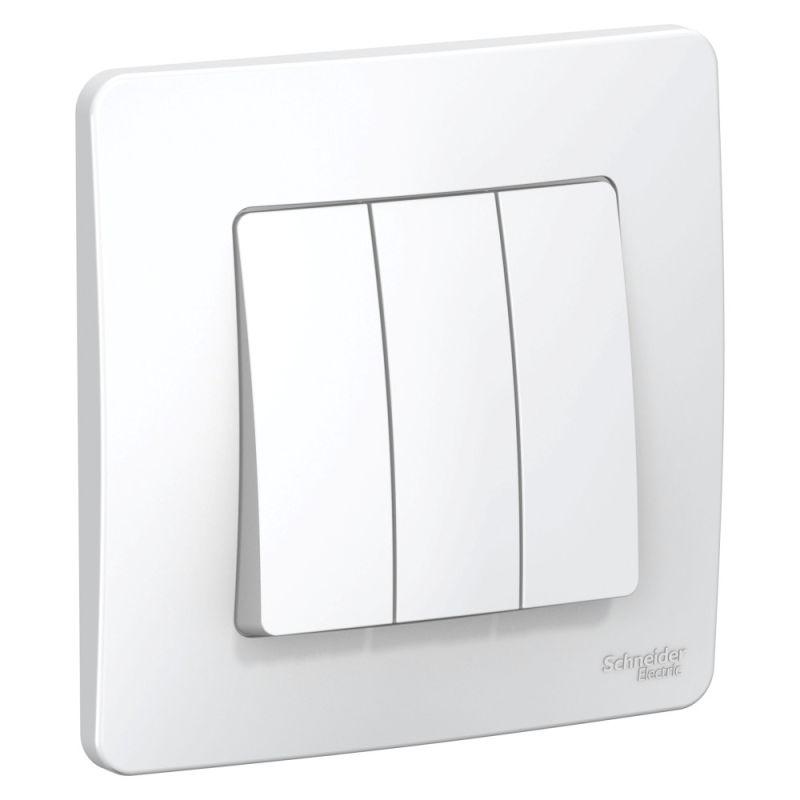 выключатель 3-кл. сп blanca 10а ip20 (сх. 1+1+1) 250в бел. se blnvs100501 от BTSprom.by