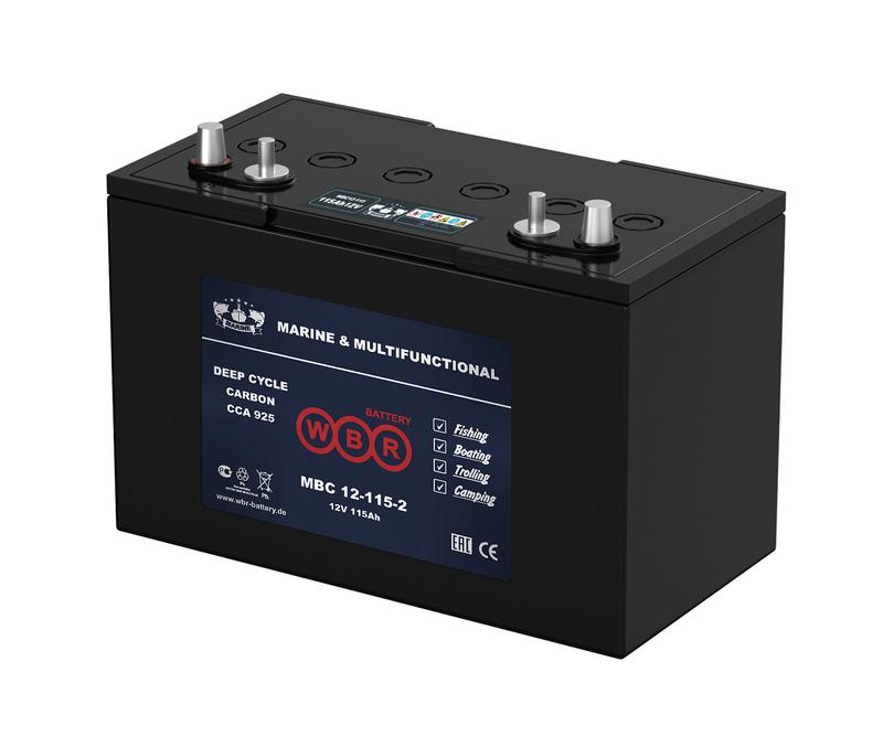 аккумулятор тяговый лодочный карбоновый 12в 118а.ч wbr mbc12-115-2 wbr от BTSprom.by