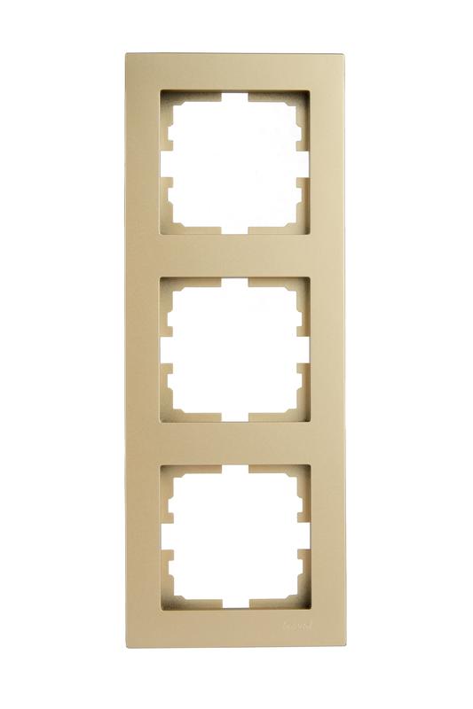 рамка 3-м vesna вертикал. без вставки зол. lezard 742-3600-153 от BTSprom.by