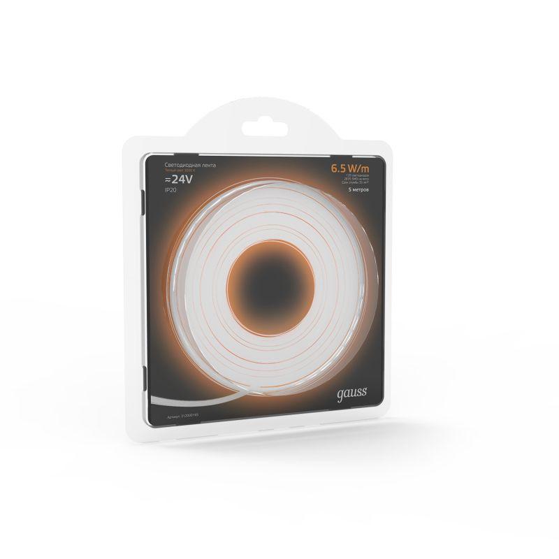  Лента светодиодная Black 2835/120-SMD 6.5Вт/м 3000К тепл. бел. IP20 600лм/м 24В (блист.5м) GAUSS 312000165 фото в каталоге от BTSprom.by