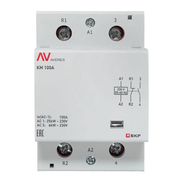  Контактор модульный КМ 100А 1NC+1NO 230В AC (3 мод.) AVERES EKF km-av-3-100-11-230V фото в каталоге от BTSprom.by