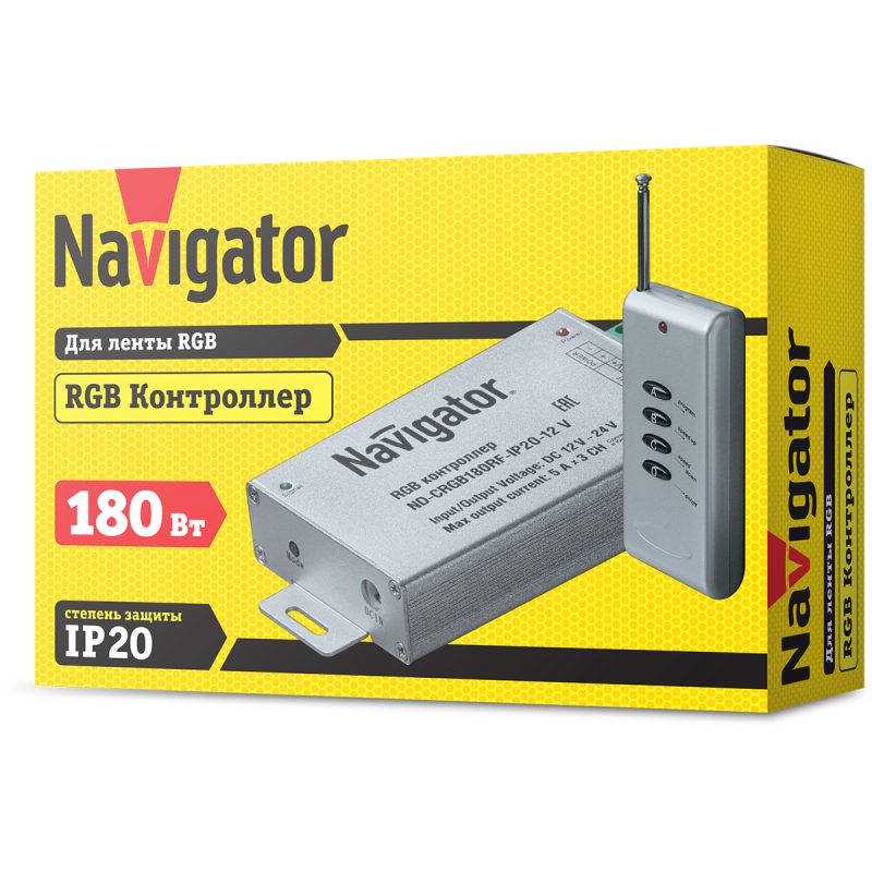  Контроллер 71 495 ND-CRGB180RF-IP20-12V Navigator 71495 фото в каталоге от BTSprom.by
