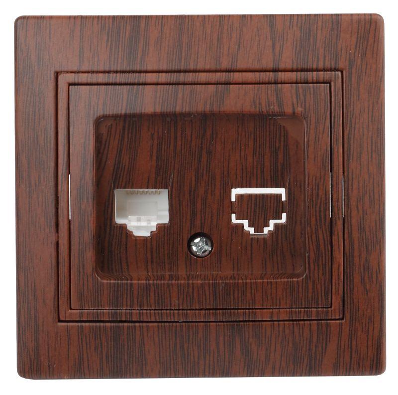 розетка компьютерная 1-м сп plano 1-303-10 rj45 ip20 венге intro б0030088 от BTSprom.by