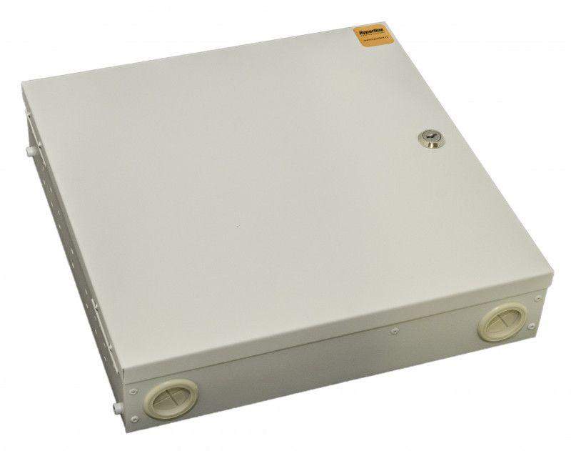 бокс оптический fo-wbx-4хslt-w140h42-32un-gy универс. настенный от 8 до 32 портов (sc duplex lc st fc) (со спайс. пласт. без пигтейлов. и прох. адапт.) сер. hyperline 250442 от BTSprom.by