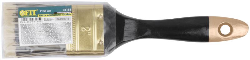  Кисть флейцевая "Стайл" искусственная черно-белая щетина деревянная ручка 2дюйм (50мм) FIT 01185 фото в каталоге от BTSprom.by