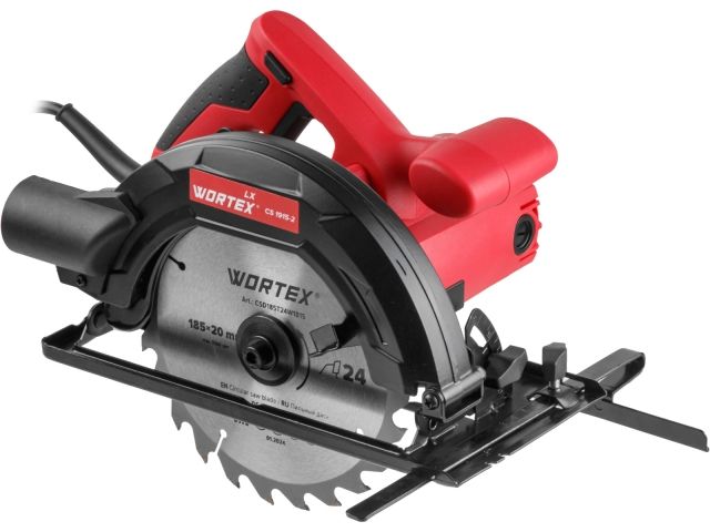 циркулярная пила wortex lx cs 1915-2 в кор. 1400 вт, 185х20х24т (пропил в дереве (90°/45°)  65/45 мм) 1333556 от BTSprom.by