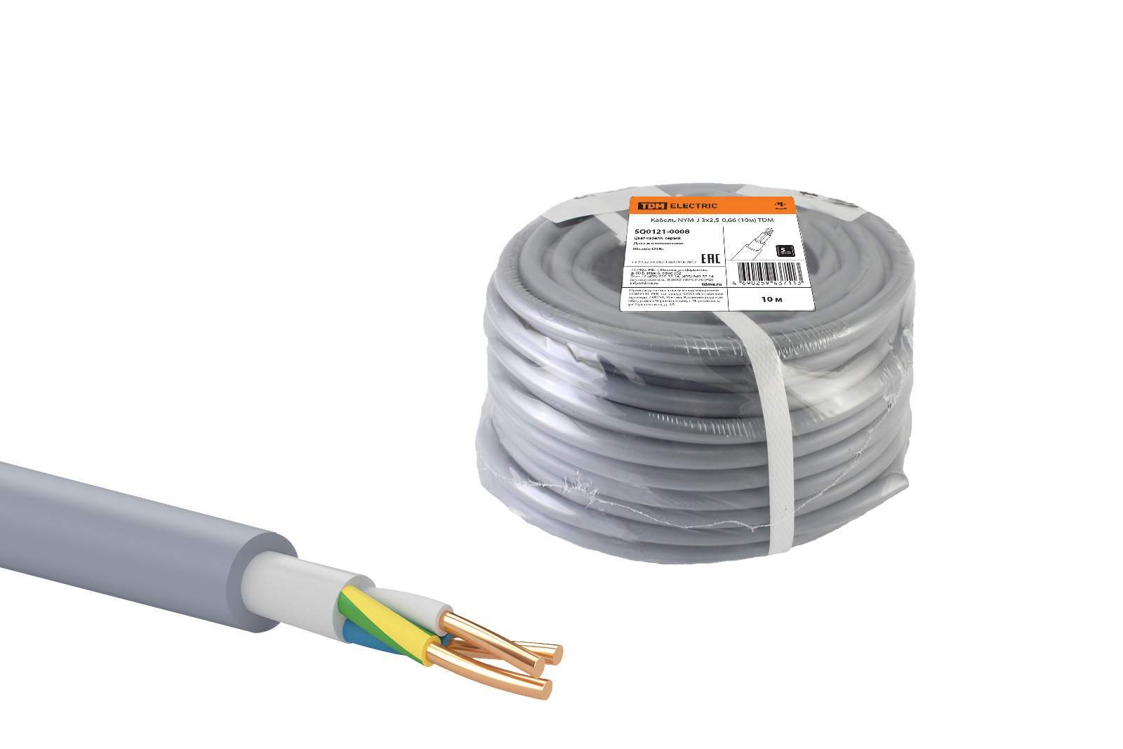 кабель nym-j 3х2,5-0,66 (10м) tdm от BTSprom.by