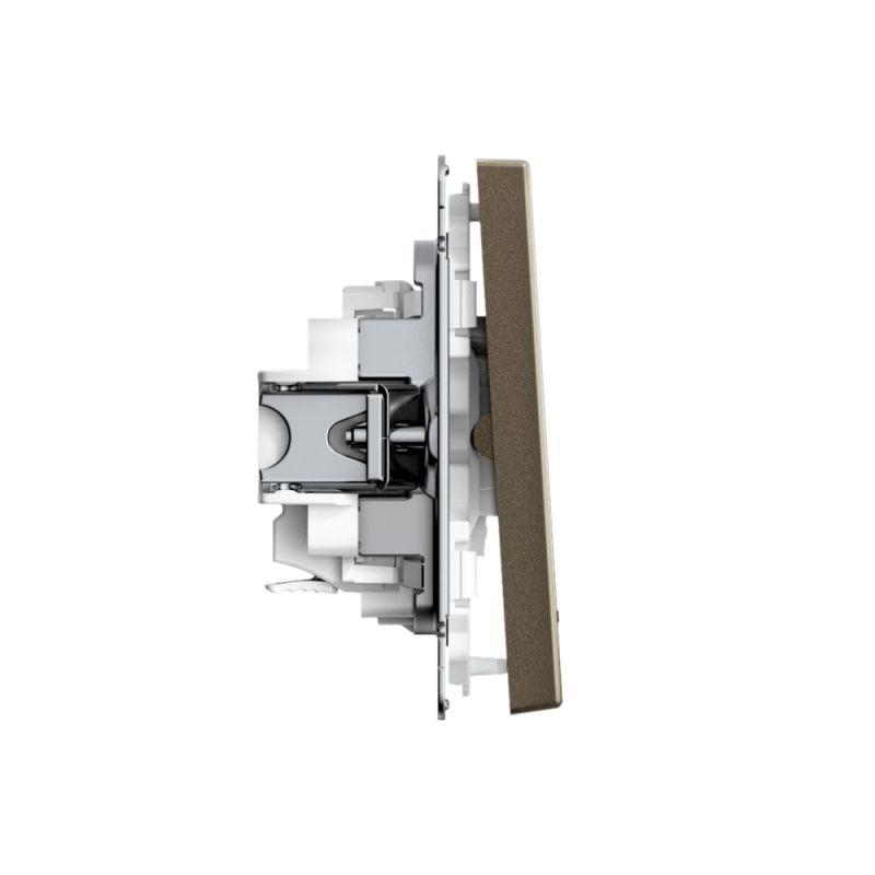  Выключатель 2-кл. ArtGallery (сх. 5а) 10AX с подсветкой быстрозажим. клем. механизм мокко SE GAL000653S фото в каталоге от BTSprom.by