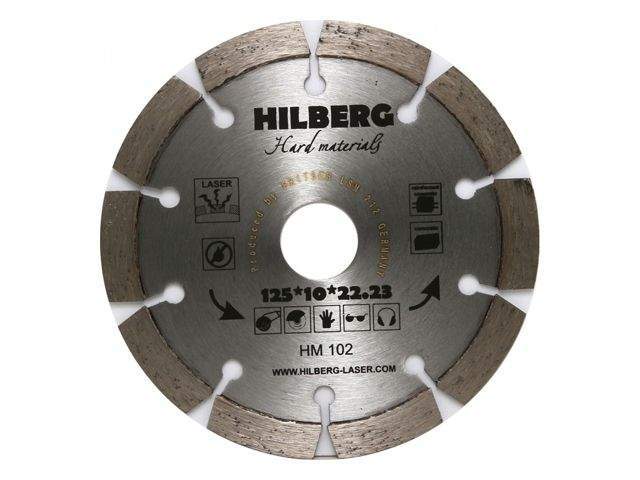 алмазный круг 125х22,23 мм по ж/бетону hard materials hilberg (лазерная сварка. обрабатываемый материал:кирпич, керамогранит, армированный бетон, бето от BTSprom.by