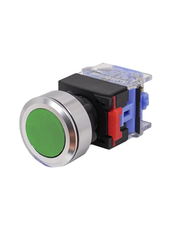 выключатель кнопочный вк30-10/g/p 1но цилиндр d30мм ip65 зел. электротехник et859208 от BTSprom.by