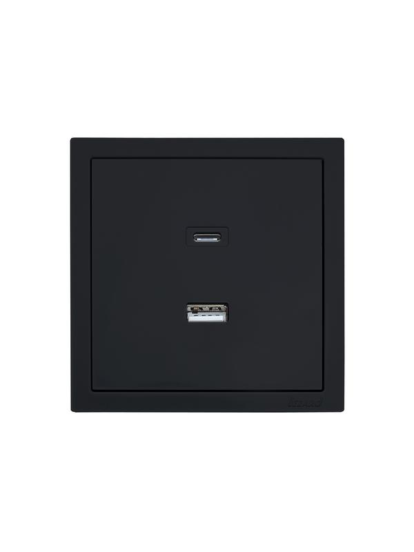  Розетка Type-C+ USB разъем СП ZIMA IP20 черн. бархат LEZARD 704-4288-192TC фото в каталоге от BTSprom.by