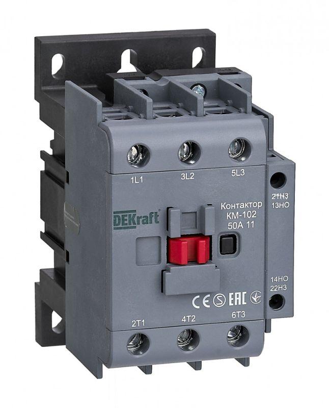 контактор км-102 50а кат. 36в ac 1но+1нз ac-3 ac-4 dekraft 22322dek от BTSprom.by