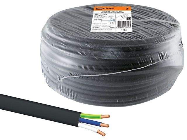 кабель ввг-пнг(a)-ls 3х2,5 (бухта 100м) ч tdm (черный,) от BTSprom.by
