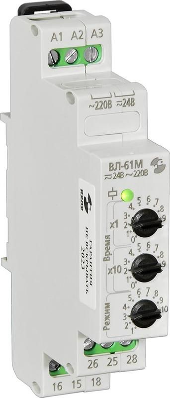 реле времени вл-61м 24в ac-dc/220в ac 10 режимов 0.1с.9.9ч реле и автоматика a8223-76911366 от BTSprom.by