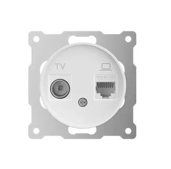 розетка компьютерная + телевизионная 2-м сп florence rj45 + tv кат.5e механизм бел. (1e20811300) onekeyelectro 7700245 от BTSprom.by