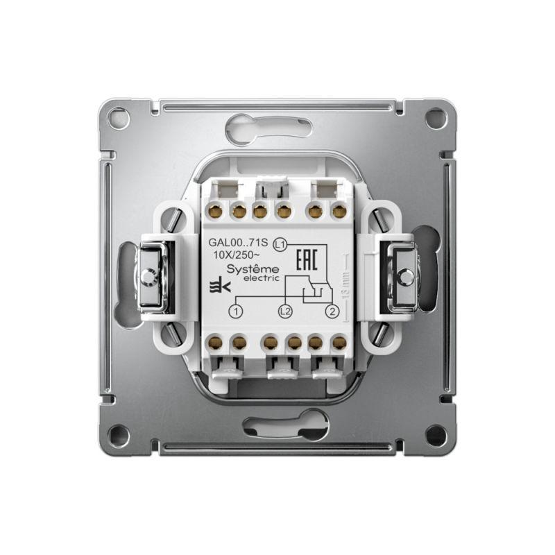  Переключатель перекрестный ArtGallery 10AX быстрозажим. клем. механизм сталь SE GAL000971S фото в каталоге от BTSprom.by