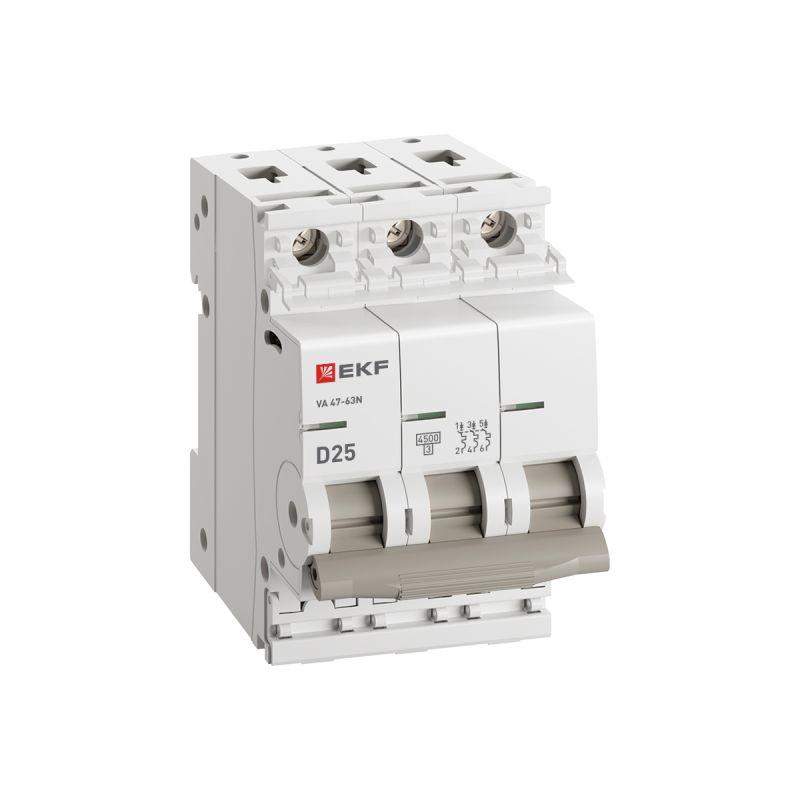 Выключатель автоматический модульный 3п D 25А 4.5кА ВА 47-63N PROxima EKF M634325D фото в каталоге от BTSprom.by  Выключатель автоматический модульный 3п D 25А 4.5кА ВА 47-63N PROxima EKF M634325D фото в каталоге от BTSprom.by