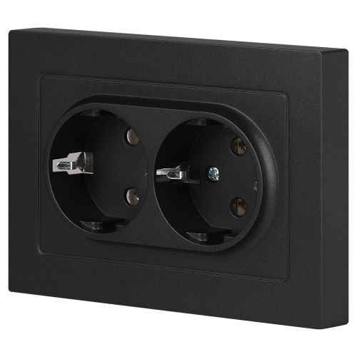  Розетка 2-м СП Accent 6-205-05 16А IP20 250В 2P+E Schuko AL/CU антрацит Intro Б0063494 фото в каталоге от BTSprom.by