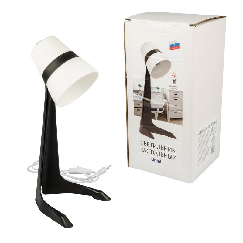 светильник ulo-k22 d/e14/a black/white настольный 40вт e14 механич. выкл. черн. с бел. uniel ul-00009541 от BTSprom.by