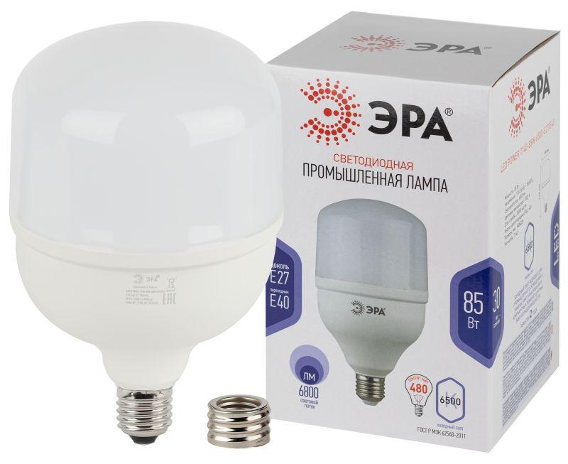 лампа светодиодная высокомощная std led power t140-85w-6500-e27/e40 85вт t140 колокол 6500к холод. бел. e27/e40 (переходник в компл.) 6800лм эра б0032088 от BTSprom.by