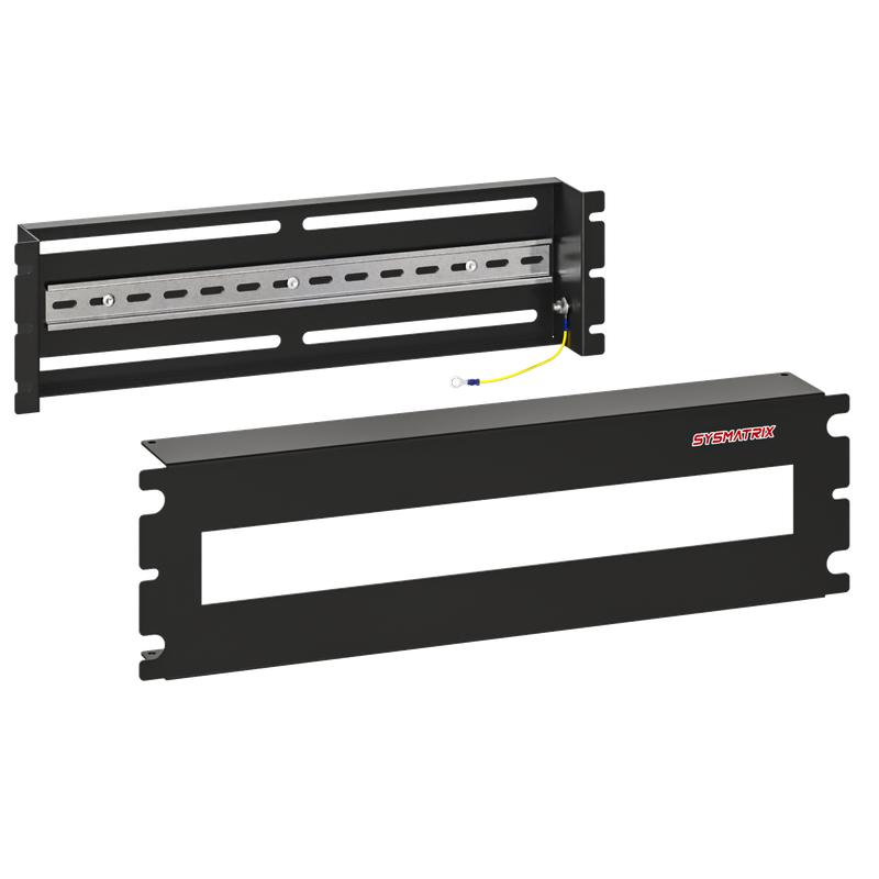 корпус-панель с din-рейкой 19дюйм 3u 22 места ral 9005 черн. sysmatrix dp 0003.900 от BTSprom.by