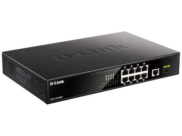 коммутатор неуправляемый dgs-1010mp/a1a 9g 1sfp 8poe 125w d-link 1641225 от BTSprom.by