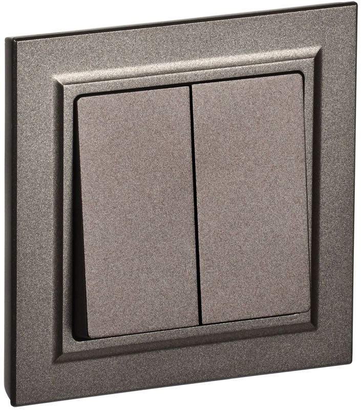 выключатель 2-кл. сп brite вср10-2-0-бртб 10а в сборе бр. iek br-v20-0-10-k45-f от BTSprom.by