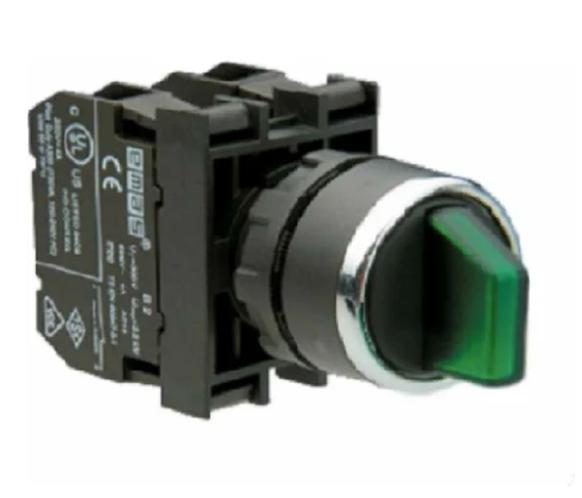 переключатель 0-1 с фиксацией зел. (2но) emas b101sl20y от BTSprom.by