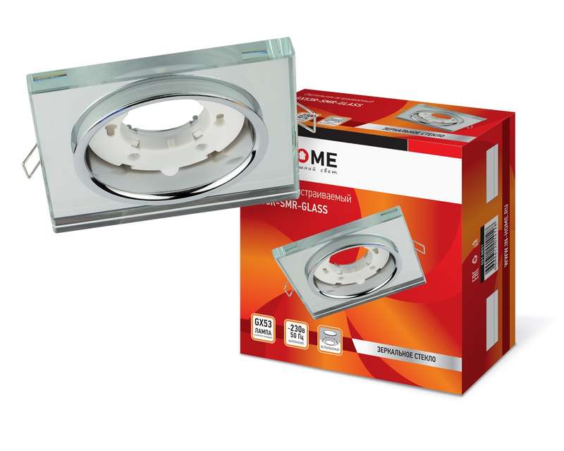 светильник точечный gx53r-glass smr gx53 ip20 230в квадрат встраив. зеркальн. in home 4690612014128 от BTSprom.by