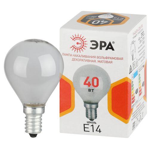 лампа накаливания p45 40вт шар матовая e14/e14 230в эра б0066411 от BTSprom.by