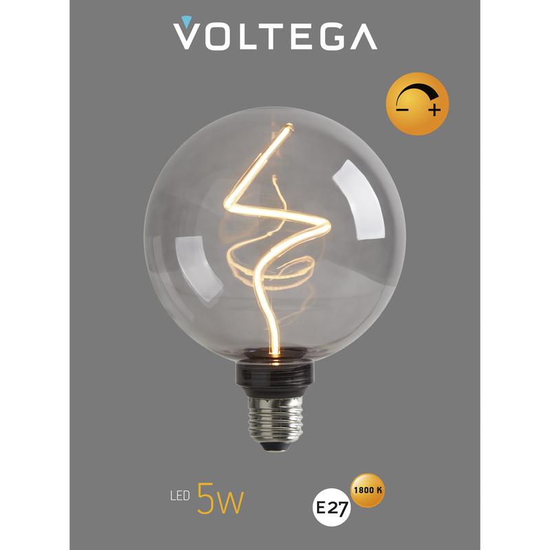 Лампа светодиодная филаментная Loft 271 G125 5Вт 1800К E27 DIM Voltega 8559 фото в каталоге от BTSprom.by