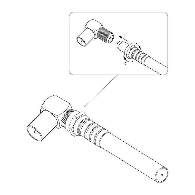  Переход гнездо F-штекер TV угловой (уп.50шт) PROCONNECT 05-4311-4 фото в каталоге от BTSprom.by