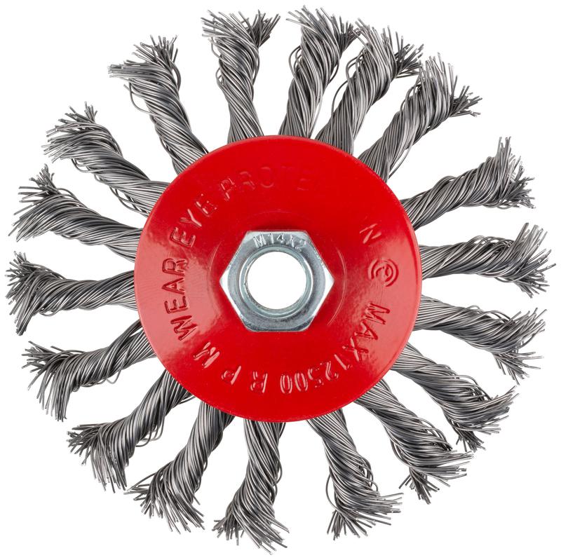  Корщетка-колесо с наклоном гайка М14 стальная витая проволока 115мм блистер КУРС 39088 фото в каталоге от BTSprom.by