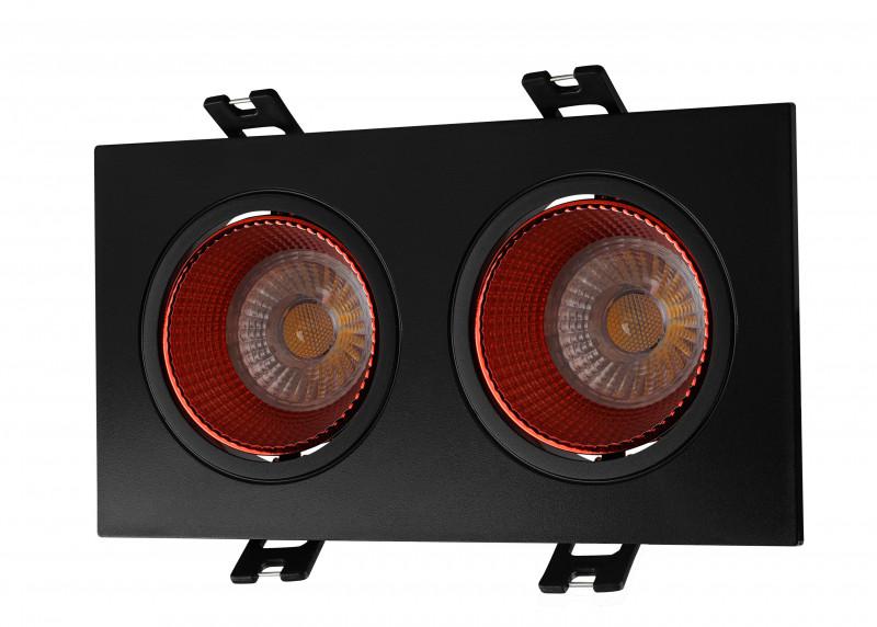 светильник встраиваемый ip20 10вт gu5.3 led черн./красн. пластик denkirs dk3072-bk+rd от BTSprom.by