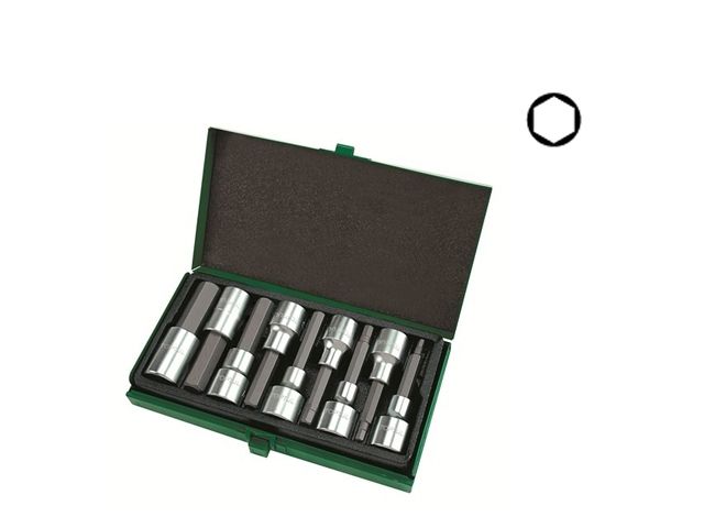 набор бит шестигр. под головку 1/2" 9пр. 4-17мм 80мм  toptul gaad0905 от BTSprom.by