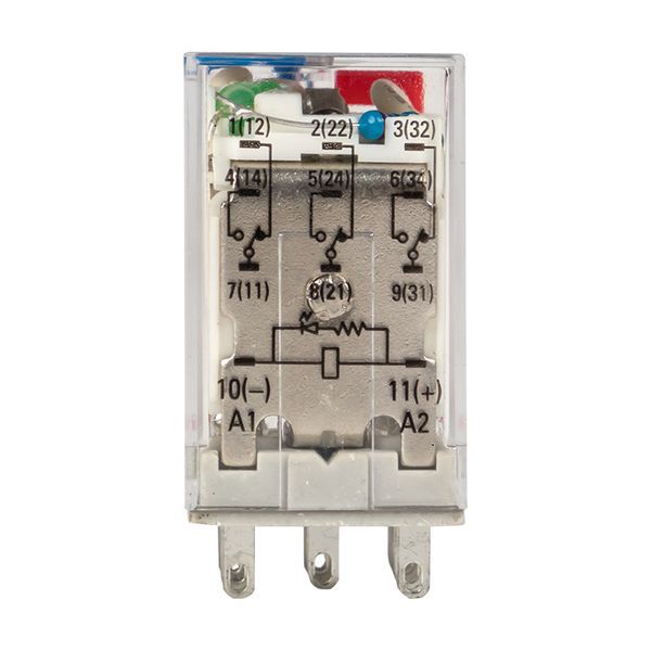  Реле промежуточное RPAt 22/3 10А 24В DC с кнопкой и мех. индикацией AVERES EKF rpat-22-3-24DC фото в каталоге от BTSprom.by