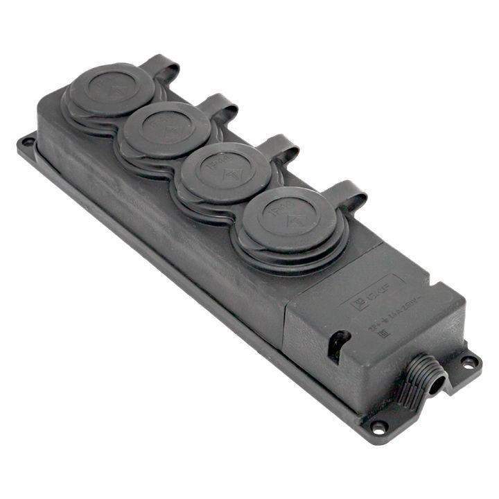 колодка 4-м 16а ip44 2p+pe 230в с защ. крышками каучук proxima ekf rps-020-16-230-44-r от BTSprom.by