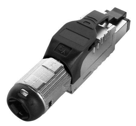 разъем полевой оконцовки rj-45 (8p8c) под витую пару для ож кабеля toolless кат. 6a экранир. накручивающийся хвостовик plue-8p8c-s-c6a-sh-bk черн. hyperline 403349 от BTSprom.by